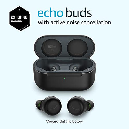 Amazon Echo Buds with Active Noise Cancellation (2021 release, 2nd gen) | Wired charging case | Black