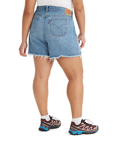 Levi's Women's Size 501 Original Shorts (Also Available, Medium Indigo Destructed, 16 Plus