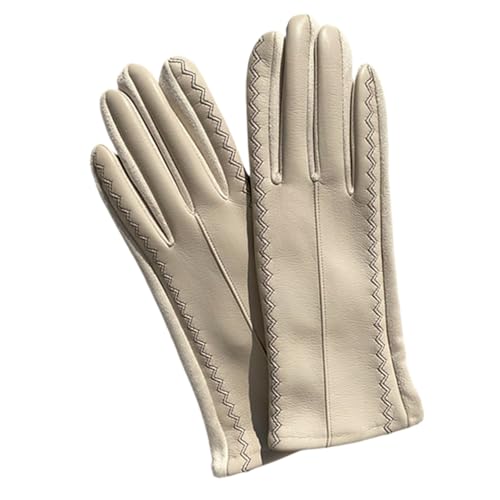 Justin Gregory Faux Leather Glove Cream O/S