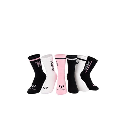 Messi Boys' Lifestyle Crew, 6-Pack Kids Socks, Soft & Stretchy, Comfortable, Pink Light, M