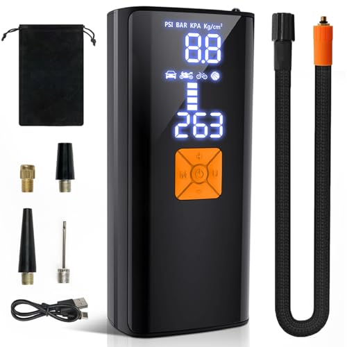 Litmustes Tire Inflator Portable Air Compressor,Cordless Tire Inflator 150 PSI with Digital LCD Pressure Gauge Electric Air Pump Quick Inflation for Car,Motorcycle,Bicycle Tires and Balls