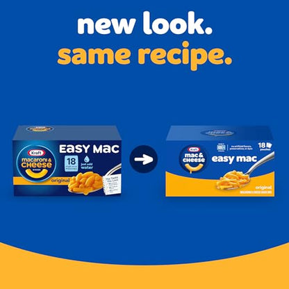 Kraft Easy Mac Original Macaroni & Cheese Microwavable Dinner (18 ct Packets)(Packaging May Vary)