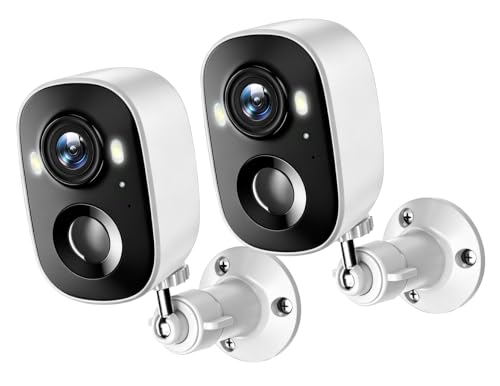 Jooedi Security Cameras Wireless Outdoor, Indoor Camera for Home Security | No Subscription Required, 2K Battery Powered, Color Night Vision, Spotlight Siren Alarm, AI Motion Detection, 2.4G WiFi