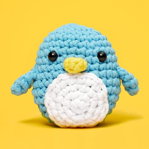 The Woobles Beginners Crochet Kit with Easy Peasy Yarn as seen on Shark Tank - with Step-by-Step Video Tutorials - Pierre The Penguin