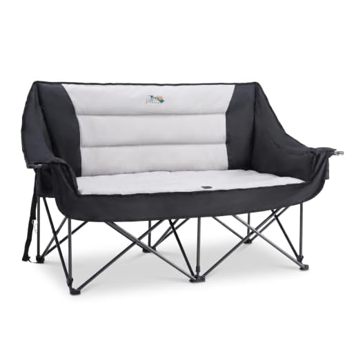 DMH OUTDOORS Oversized Double Camping Chair Padded Folding Camping Loveseat