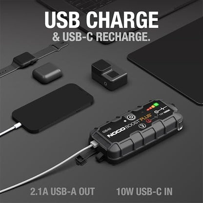 NOCO Boost GB40: 1000A UltraSafe Jump Starter – 12V Lithium Battery Booster Pack, Portable Jump Box, Power Bank & Jumper Cables - for 6.0L Gas and 3.0L Diesel Engines