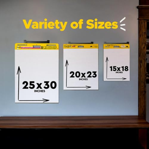 Post-it Super Sticky Easel Pad 25 in x 30 in White 30 Sheets/Pad 2 Pad/Pack Large White Premium Self Stick Flip Chart Paper Super Sticking Power (559)