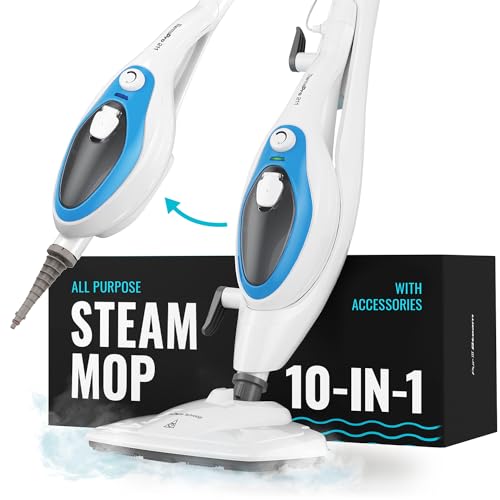 PurSteam 10-in-1 Steam Mop, Floor Steamer with Detachable Handheld Steam Cleaner for Tile, Hardwood Floors