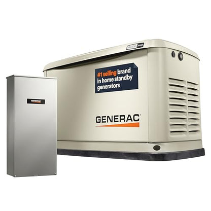 Generac 7210 24kW Air Cooled Guardian Series Home Standby Generator with 200-Amp Transfer Switch - Comprehensive Protection - Smart Controls - Versatile Power - Wi-Fi Connectivity - Bisque