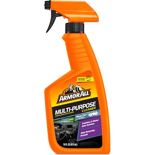 Armor All Multi-Purpose Car Cleaner Spray with Odor Elimination Technology, 16 fl oz Spray Bottle, New Car Scent, Multipurpose Interior Cleaner