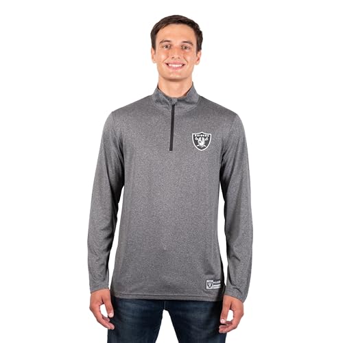 Ultra Game NFL Mens Active Quarter Zip Long Sleeve Shirt