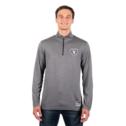 Ultra Game NFL Mens Active Quarter Zip Long Sleeve Shirt