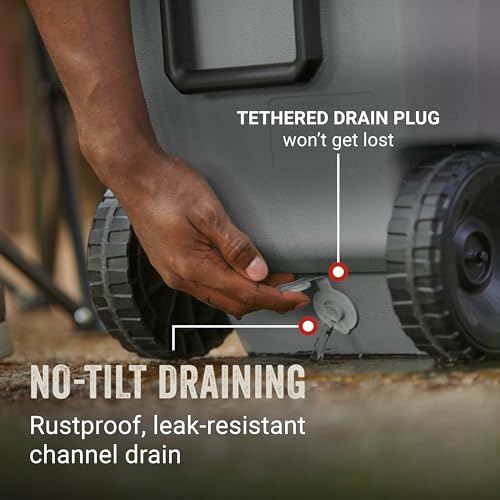 Coleman Classic Series Insulated Portable Rolling Cooler with Wheels, Leak-Resistant Outdoor Hard Cooler Keeps Ice up to 5 Days, 62-Quart