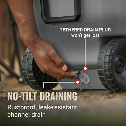 Coleman Classic Series Insulated Portable Rolling Cooler with Wheels, Leak-Resistant Outdoor Hard Cooler Keeps Ice up to 5 Days, 62-Quart