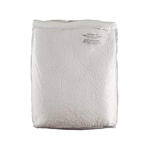 Greenland Home Paisley Quilted 100% Cotton Bed Skirt, Ivory, King