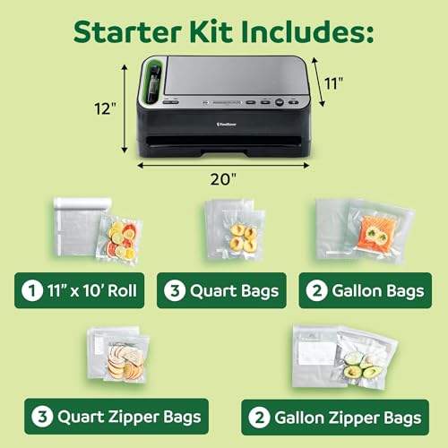 FoodSaver V4400 2-in-1 Vacuum Sealer Machine with Automatic Vacuum Sealer Bag Detection and Starter Kit