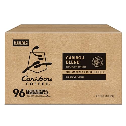 Caribou Coffee Caribou Blend Keurig Single-Serve K-Cup Pod, Medium Roast Coffee, 96 Count