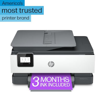 HP OfficeJet 8015e Wireless Color All-in-One Printer with 6 months of ink included with HP+ (228F5A)