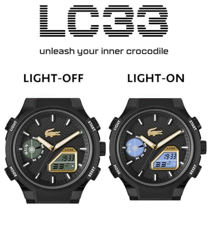 Lacoste LC33 Women's Analog Digital Watch, Silicone Strap, Contemporary, Sporty - Premium Fashion Timepiece - Gift for Her, 40mm