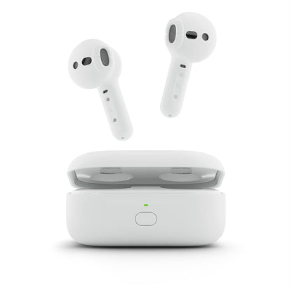 Amazon Echo Buds (newest model), True Wireless Bluetooth 5.2 Earbuds with Alexa, audio personalization, multipoint, 20H battery with charging case, fast charging, sweat resistant, Glacier White