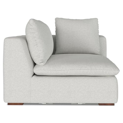 SIMPLIHOME Jasmine Right-Arm Sofa Module in Performance Fabric, Cloud Grey, 44-inches Wide, Handcrafted Contemporary-Style Right-Arm Accent Chair for Living Room