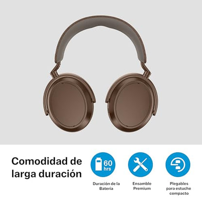 Sennheiser Momentum 4 Wireless Noise Cancelling Headphones - Bluetooth Headset for Crystal-Clear Calls with Adaptive Noise Cancellation, Over-Ear Headphones, 60h Battery Life, Folding Design, Brown