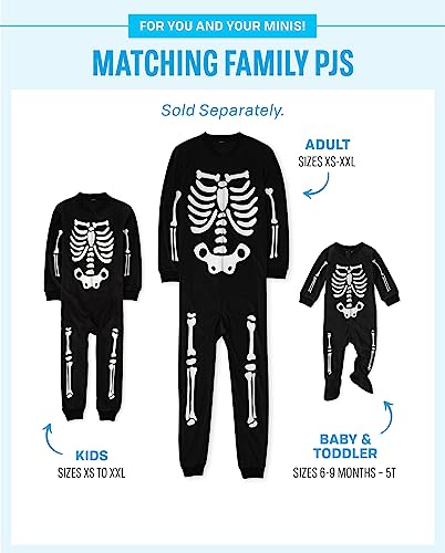 The Children's Place Baby Toddler One Piece Family Matching, Holiday Pajama Sets, Fleece, Skeleton, 3T