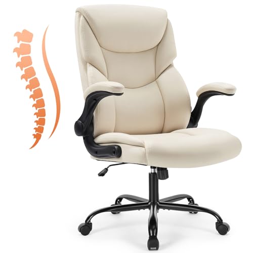 Sweetcrispy Home Office Desk Chairs, High Back PU Leather Chair