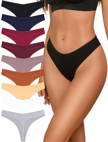Sth Big Cotton Underwear Women Sexy Breathable Thongs Soft Panties 9 Pack