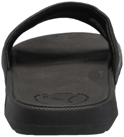 PUMA Women's Cool Cat 2.0 Slide Sandal, TOSS Black-Metallic Gold Silver, 8