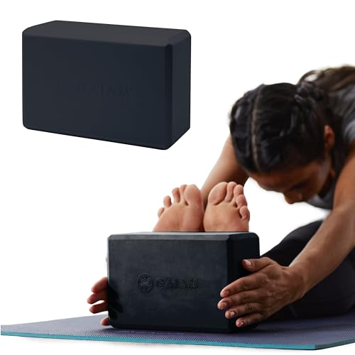 Gaiam Yoga Block - Supportive Latex-Free EVA Foam Soft Non-Slip Surface for Yoga, Pilates, Meditation (Black), 1 EA