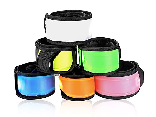 esonstyle 6 Pack LED Light Up Band Slap Bracelets, Night Safety Wrist Band for Cycling Walking Running Concert Camping Outdoor Sports