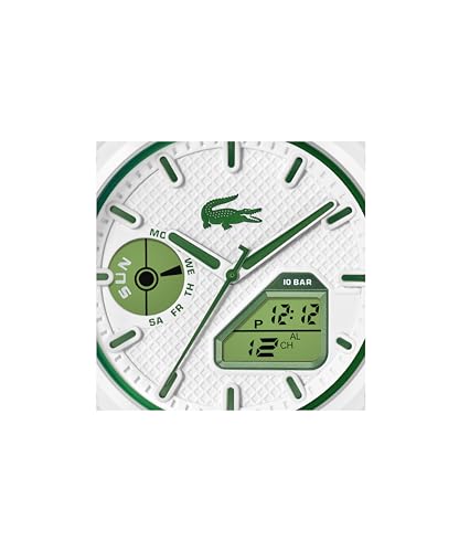 Lacoste LC33 Men’s Analog-Digital Watch – 45mm Sporty Fashion Timepiece with Silicone Strap, 10ATM Water Resistance – Gift for Him