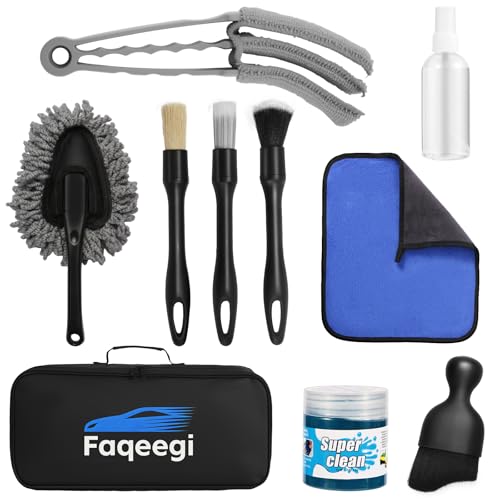 Faqeegi 10-Piece Car Interior Cleaning Kit Boar Hair Vent Detailing Set