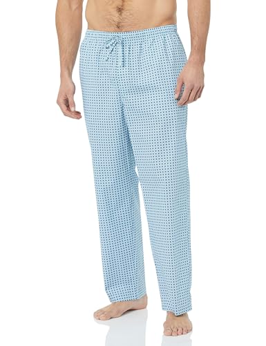 Amazon Essentials Men's Straight-Fit Woven Pajama Pant, Blue Geo Print, X-Large