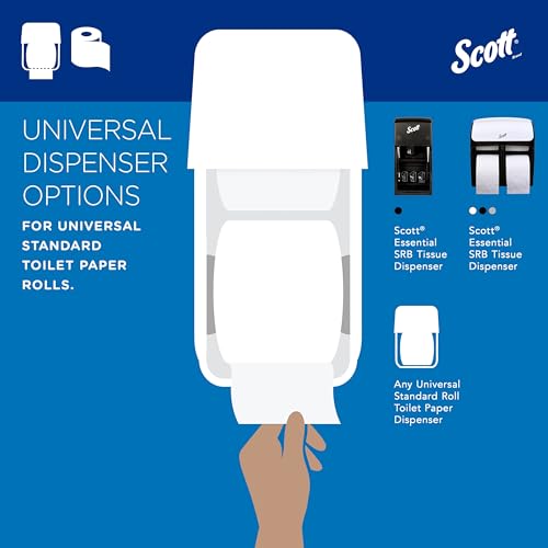 Scott® Professional 100% Recycled Fiber Standard Roll Toilet Paper, Bulk (13217), with Elevated Design, 2-Ply, White, Individually wrapped rolls (473 Sheets/Roll, 80 Rolls/Case, 37,840 Sheets/Case)