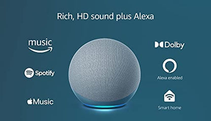 Amazon Echo (newest model), Alexa speaker with premium sound, Ideal for large bedrooms, living rooms and kitchens, Twilight Blue