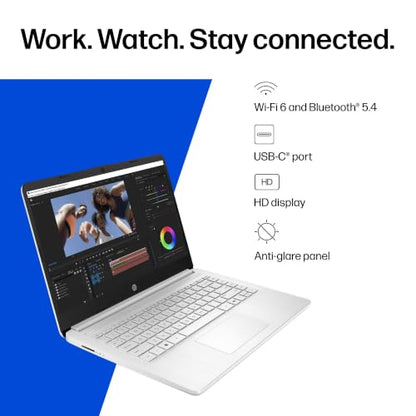 HP 2027 Everyday Laptop, Intel CPU, 128GB Storage, Copilot AI, Office 365 | 1TB Cloud Storage, Windows 11, Fast Charge, WiFi 6, Long Battery Life, Lightweight & Portable, Study & Work, Modern Silver