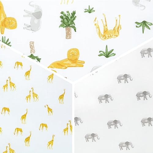 Delta Children Fitted Crib Sheets for Girls and Boys - Crib Sheet for Standard Crib and Toddler Mattresses - 28x52 Inch (Pack of 3), Safari Friends