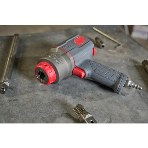 Ingersoll Rand 2236QTIMAX-2 DXS2 1/2" Air Impact Wrench, 2" Extended Anvil, Quiet, 1500 ft-lb Torque, Titanium Hammercase, Friction Ring Retainer, Pistol, Interchangeable Anvil, Multi-functional Tool