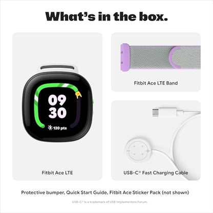 Fitbit Google Ace LTE - Kids Smartwatch with Call, Message, GPS, and Activity-Based Games, Ace Pass Data Plan Required - Spicy - Moovin