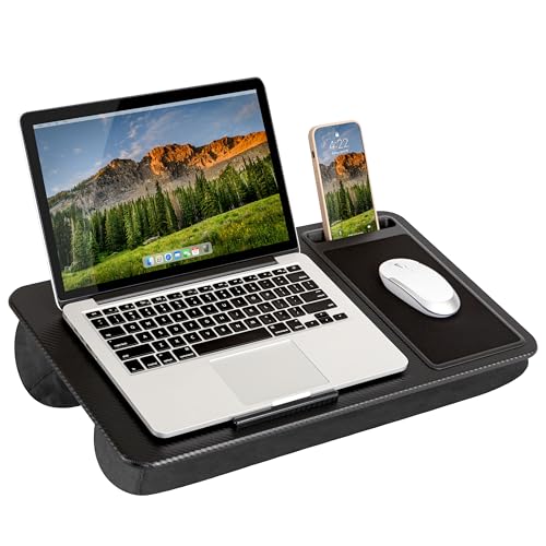 LAPGEAR Home Office Lap Desk - Black Carbon, Fits 15.6 Laptops