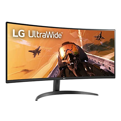 LG 34WP60C-B 34-Inch 21:9 Curved UltraWide QHD (3440x1440) VA Display with sRGB 99% Color Gamut and HDR 10, AMD FreeSync Premium and 3-Side Virtually Borderless Screen Curved QHD Tilt,Black