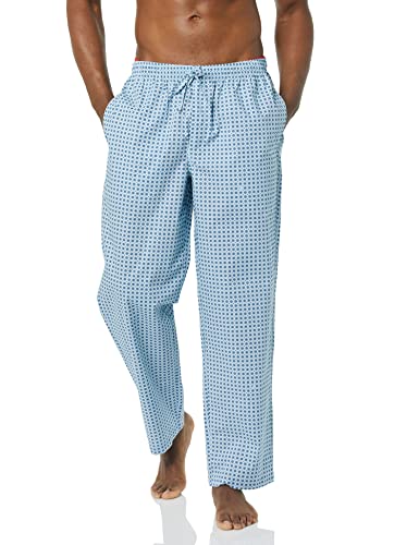 Amazon Essentials Men's Straight-Fit Woven Pajama Pant, Blue Geo Print, X-Large