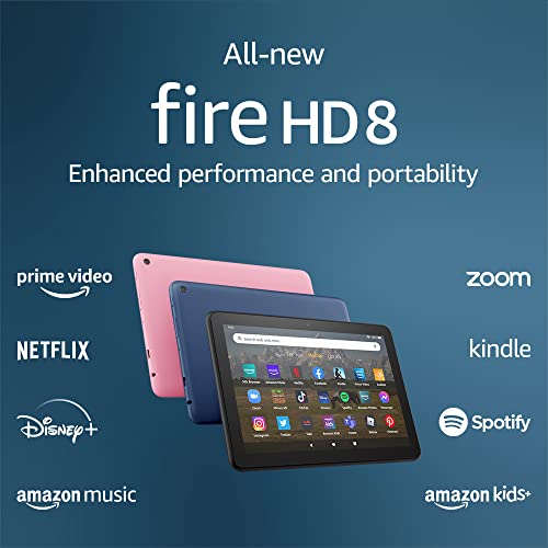 Amazon Fire HD 8 tablet, 8” HD Display, 64 GB, 30% faster processor, designed for portable entertainment, (2022 release), Black