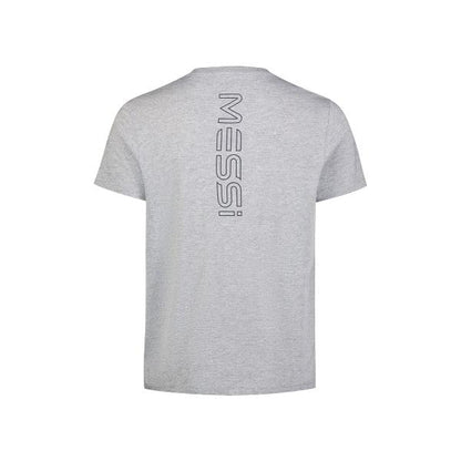 MESSI Men's Lifestyle Short Sleeve T-Shirt, Standard Fit Graphic Tee, Cotton Jersey Knit, Heather Grey