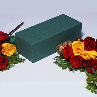 FLOFARE Pack of 6 Dry and Wet Floral Foam Blocks for Fresh and Artificial Flowers, Each (7.8” L x 3.5” W x 2.4” H), for Wedding, Birthdays, Home, Office, and Garden Decorations