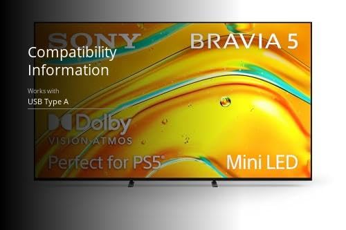 Sony BRAVIA 5 85 Inch TV, Mini LED, 4K Smart Google TV, XR Processor with AI Technology,120hz Television with Dolby Vision/Atmos, Exclusive Features for PlayStation®5, K-85XR50, 2025 Model