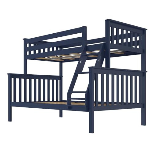 Max & Lily Classic Twin Over Full Bunk Bed, Blue