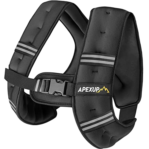 APEXUP 5lbs Weighted Vest Men Women, Weight Vest for Women Workout Equipment for Strength Training Running (Black)